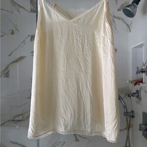 Anthropologie 100% Silk lace-trimmed Camisole